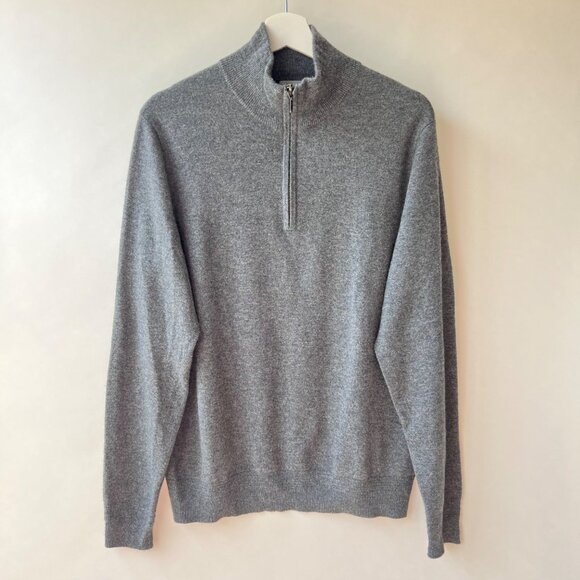 Pure Collection Men’s Cashmere Zip Neck Sweater – Charcoal Grey – Size M P1 - Picture 3 of 9